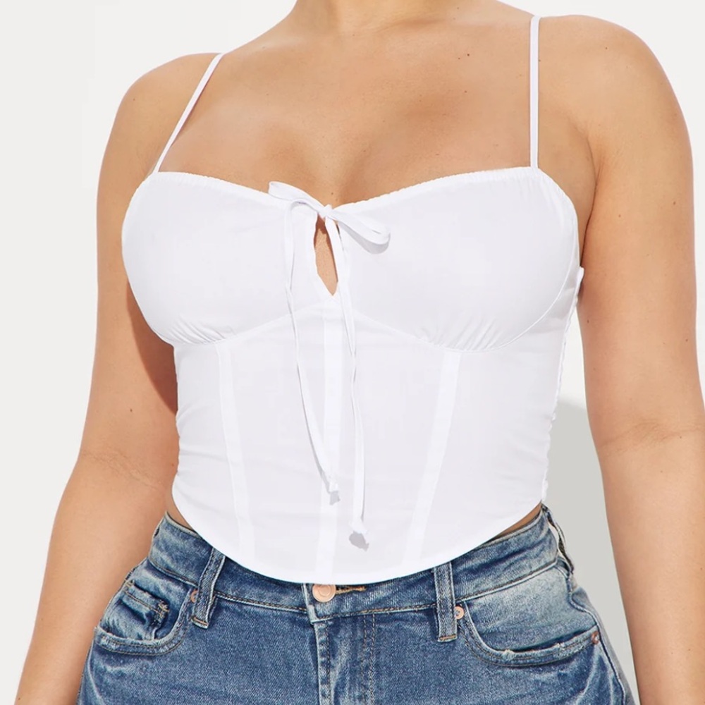 White Spaghetti Strap Crop Top